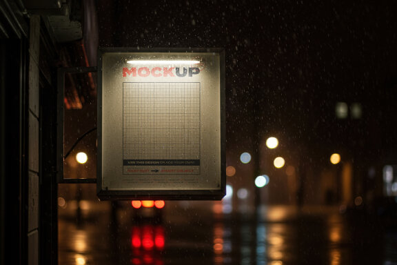 Store Front Sign with Light Mockups