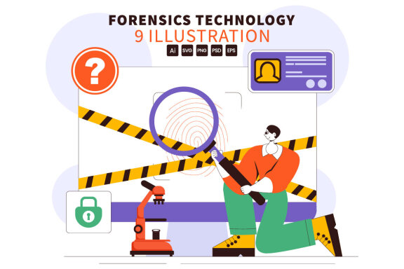 9 Forensic Investigation Technology Illustration 