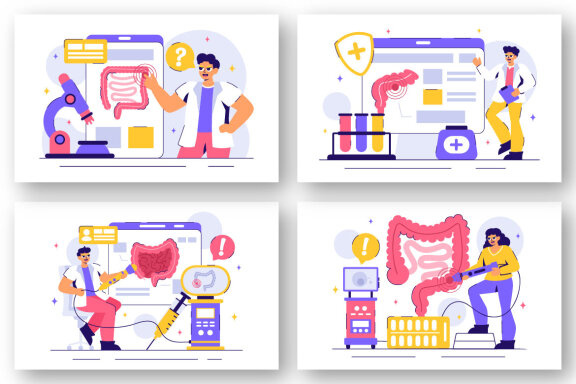 12 Proctologist or Colonoscopy Procedure Illustration