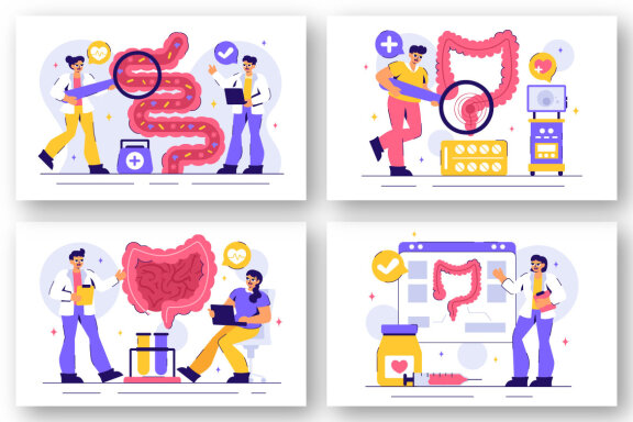 12 Proctologist or Colonoscopy Procedure Illustration