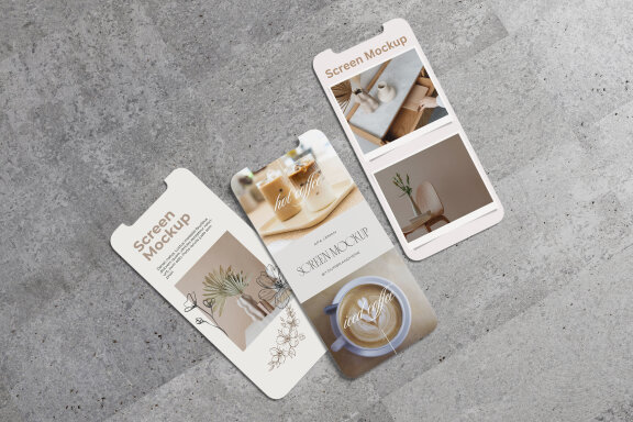 Minimalist Smartphone Screen App Mockup