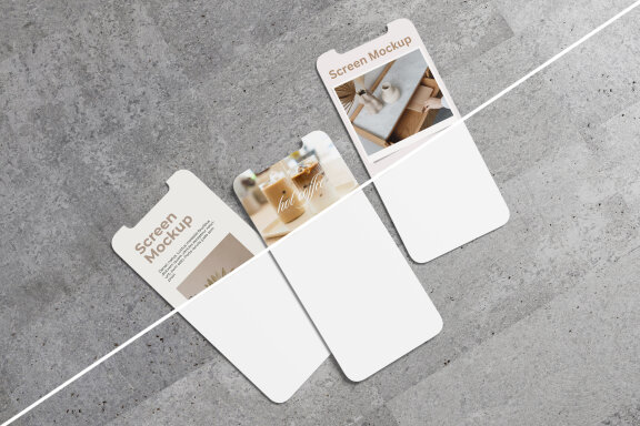Minimalist Smartphone Screen App Mockup