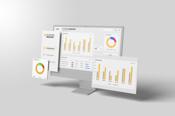 Minimalist 3D Responsive Screen Mockup