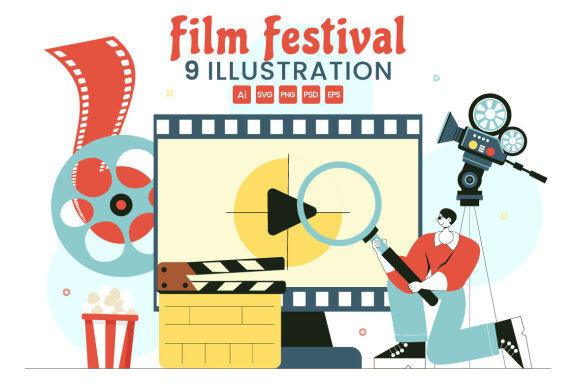 9 Cinematic Film Festival Illustration