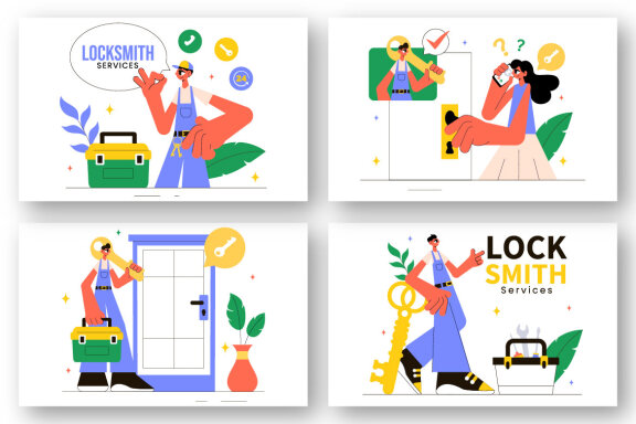 9 Locksmith Service Illustration