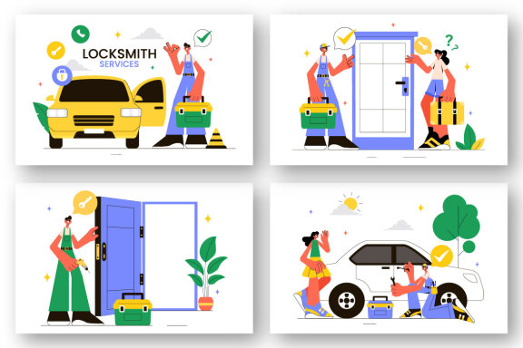9 Locksmith Service Illustration