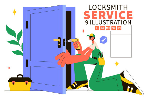 9 Locksmith Service Illustration