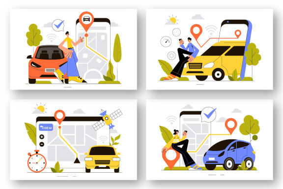 9 Smart Vehicle Tracking Illustration