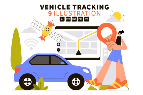 9 Smart Vehicle Tracking Illustration