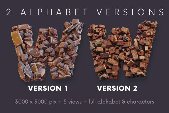Broken Bricks - PNG Alphabet