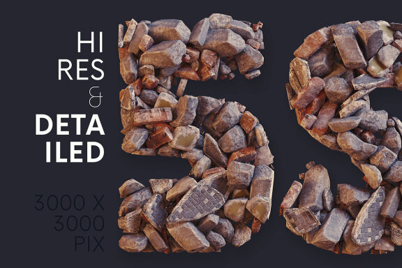 Broken Bricks - PNG Alphabet