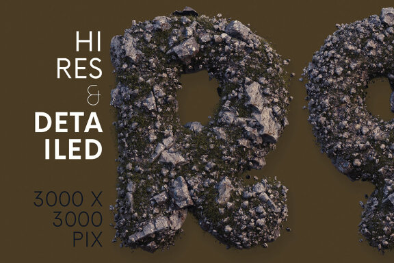 Stones & Grass - PNG Alphabet