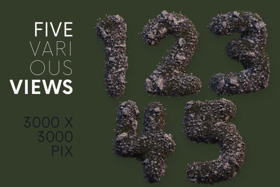 Stones & Grass - PNG Alphabet