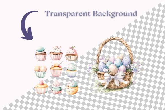 Easter Bunnies and Eggs Clipart Collection