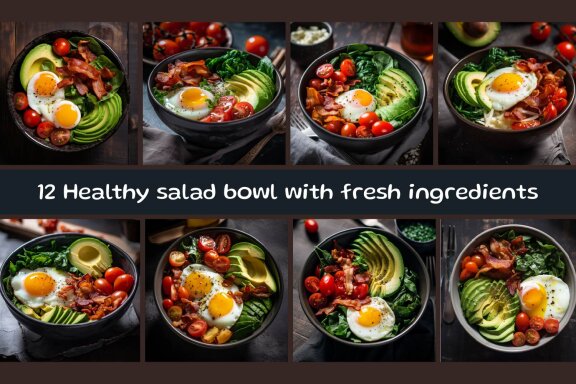 Healthy salad bowl with fresh ingredients