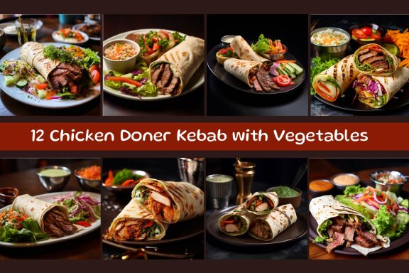 Chicken Doner Kebab with Vegetables