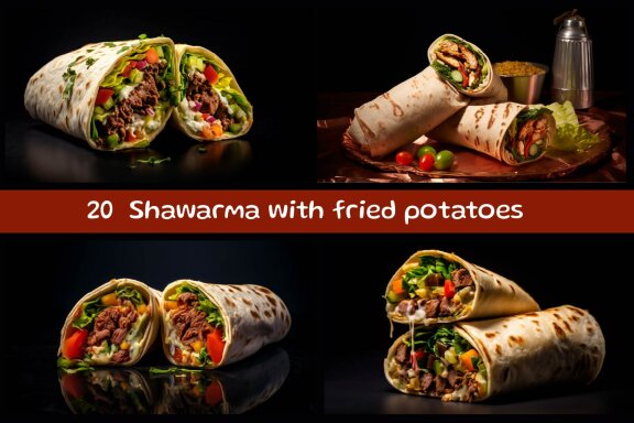 Shawarma with fried potatoes