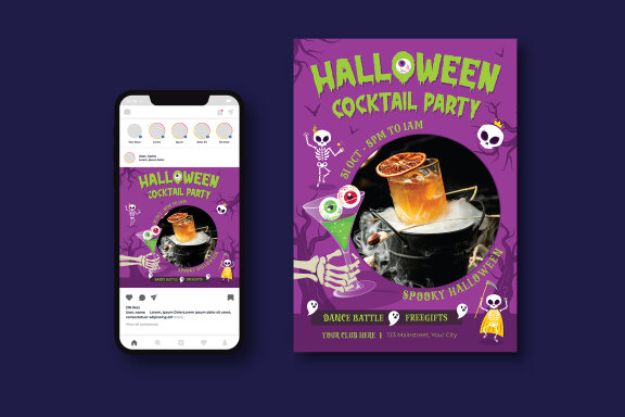 Halloween Cocktail Party FREE Flyer