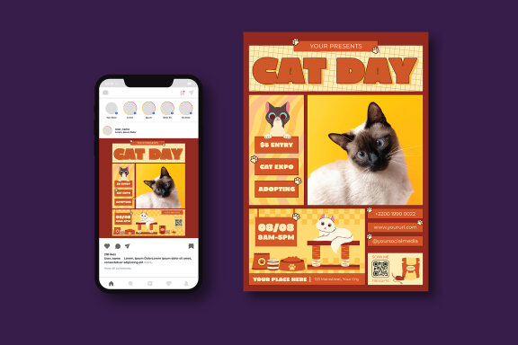 World Cat Day Flyer