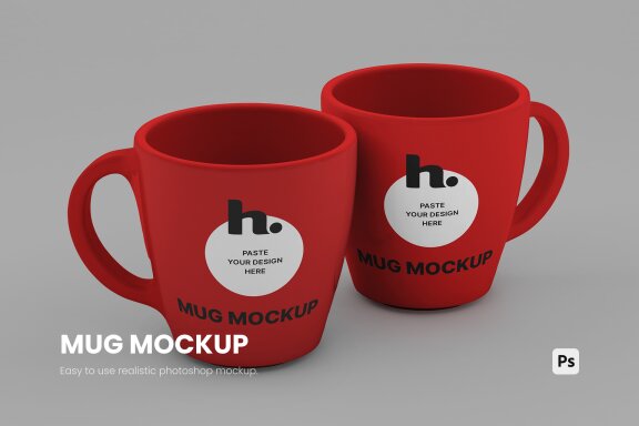 Ceramic Mugs Mockup vol004