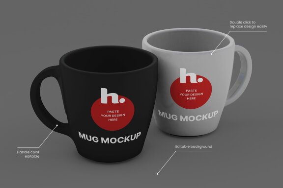 Ceramic Mugs Mockup vol004