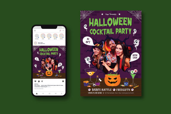Halloween Cocktail Party Flyer
