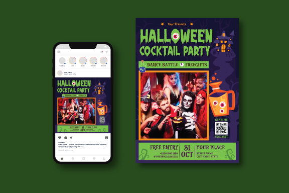 Halloween Cocktail Party Flyer