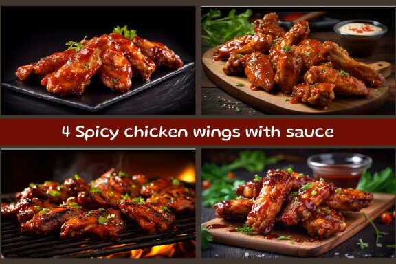Spicy chicken wings with sauce