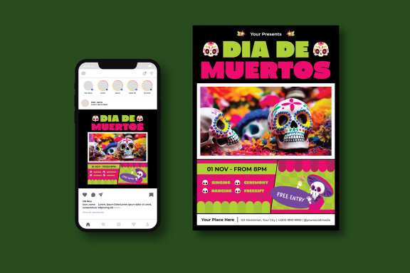Dia De Los Muertos Flyer