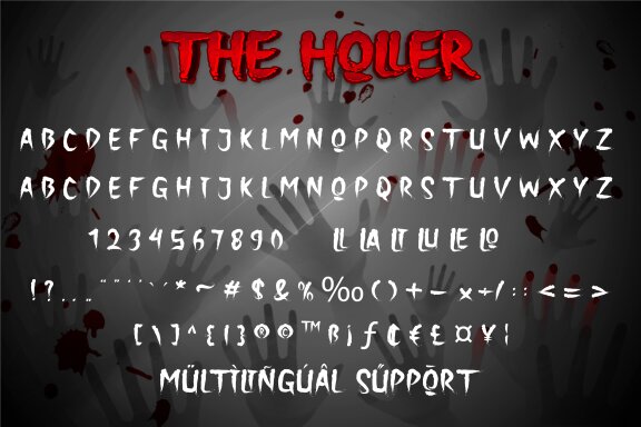 The Holler a halloween font