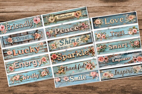 Positive Word Printable Junk Journal Bundle