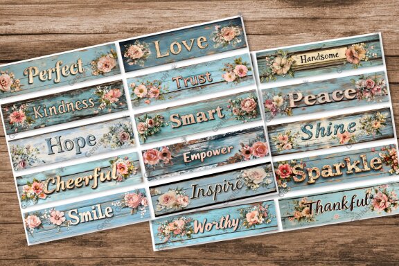 Positive Word Printable Junk Journal Bundle