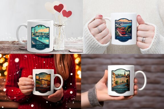 Beautiful Cities Mug Design Bundle