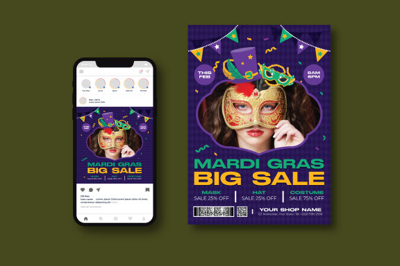 Mardi Gras Sale Flyer