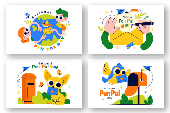 8 National Pen Pal Day Illustration