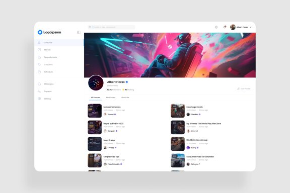 Game Streaming Dashboard UI Kit