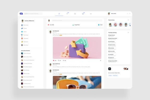 Feed Social Dashboard UI Kit