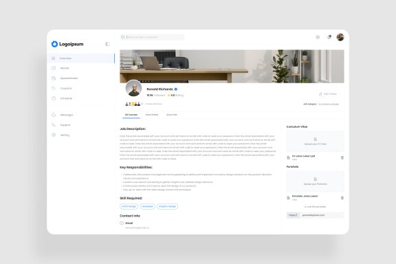 Job Find Profile Dashboard UI Kit
