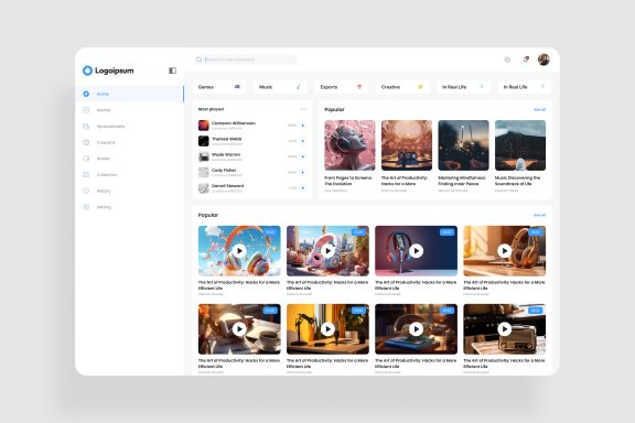 Music Play Dashboard UI Kit