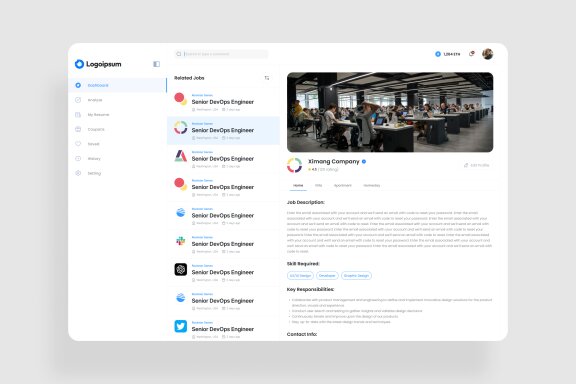 Job Hunt Dashboard UI Kit