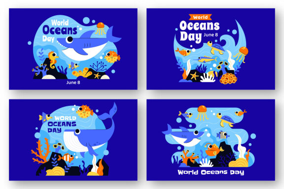 9 World Oceans Day FREE Illustrations