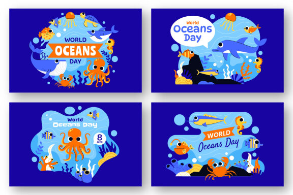 9 World Oceans Day FREE Illustrations