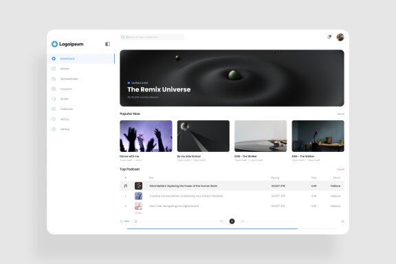 Music Player Dashboard UI Kit