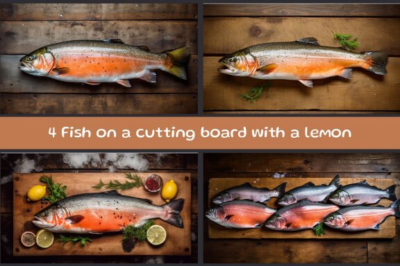 Fish on a cutting board with a lemon