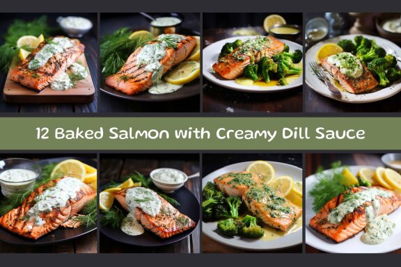 Baked Salmon with Creamy Dill Sauce