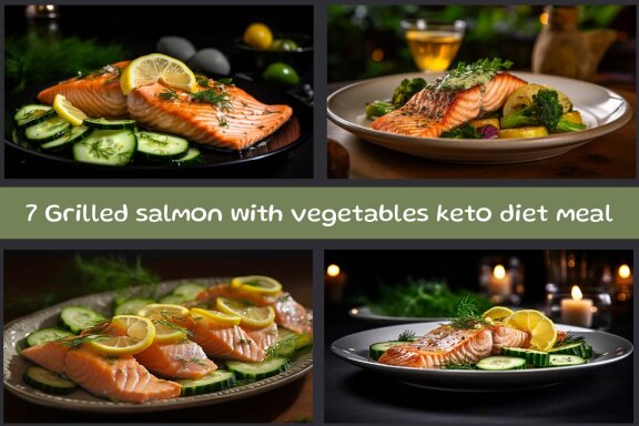 Grilled salmon with vegetables keto diet meal