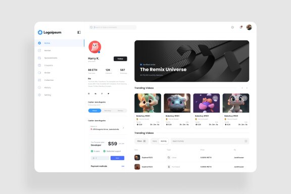 NFT Author Dashboard UI Kit