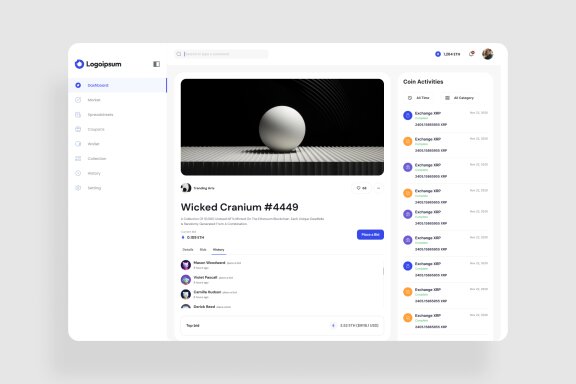 NFT Bid Dashboard UI Kit