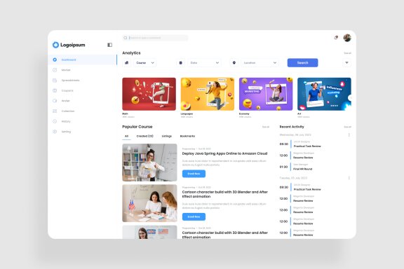 Online Course Dashboard UI Kit
