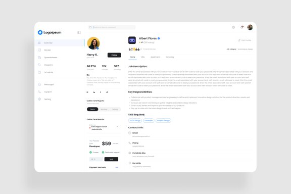 CV Profile Dashboard UI Kit
